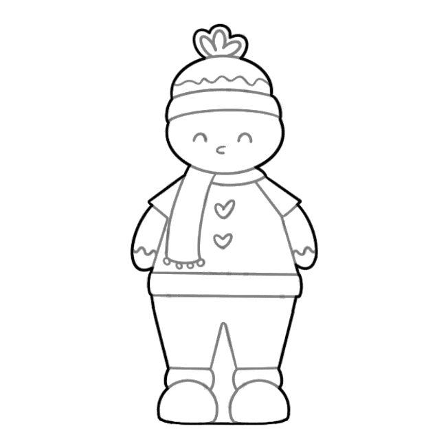 Gingerbread Boy cookie cutter drawing