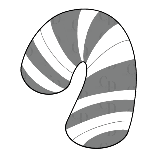 Wonky Candy Cane cookie cutter drawing