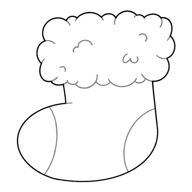 Wonky Stocking cookie cutter drawing